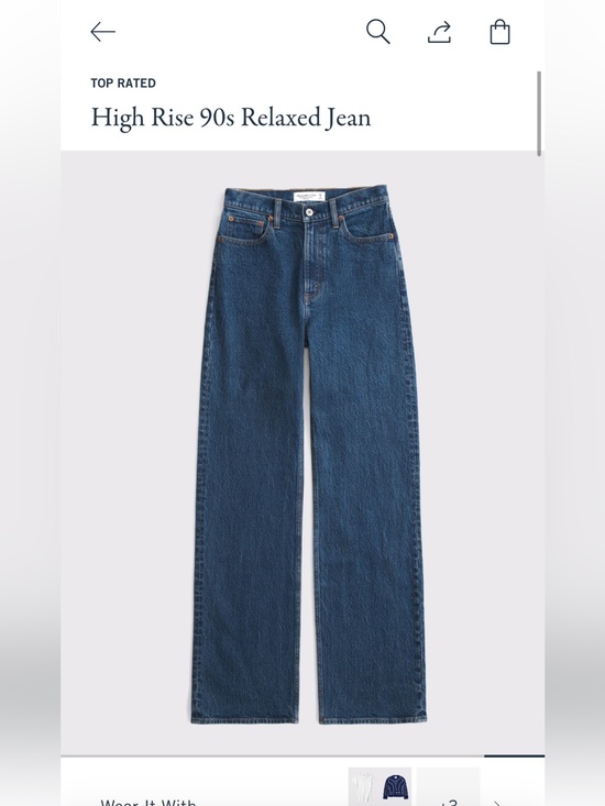 Abercrombie & Fitch Denim - Abercrombie & Fitch High-Rise Wide Leg Jeans in Dark Blue